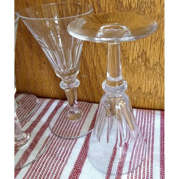 4 Vintage Cut Crystal Cordial Glasses 4.25" elegant faceted home bar 2oz designe - Picture 4 of 8